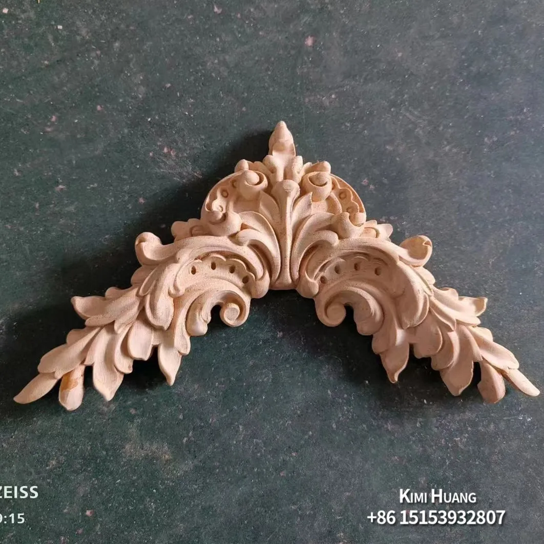 Home Interior Designed Wooden carvings accessories Decor Solid Wood Onlays And Appliques 3D for wall and Furnitures