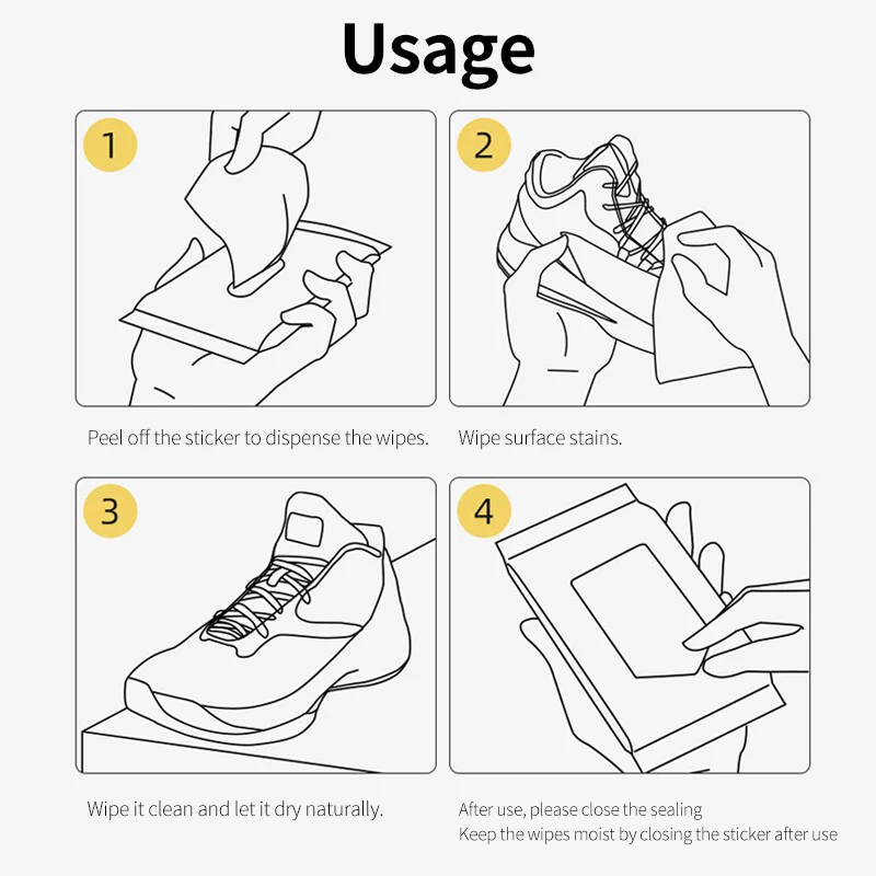 Custom Logo Leather Sport Shoe Shine Wipes Private Label Cleaning Wet Wipes