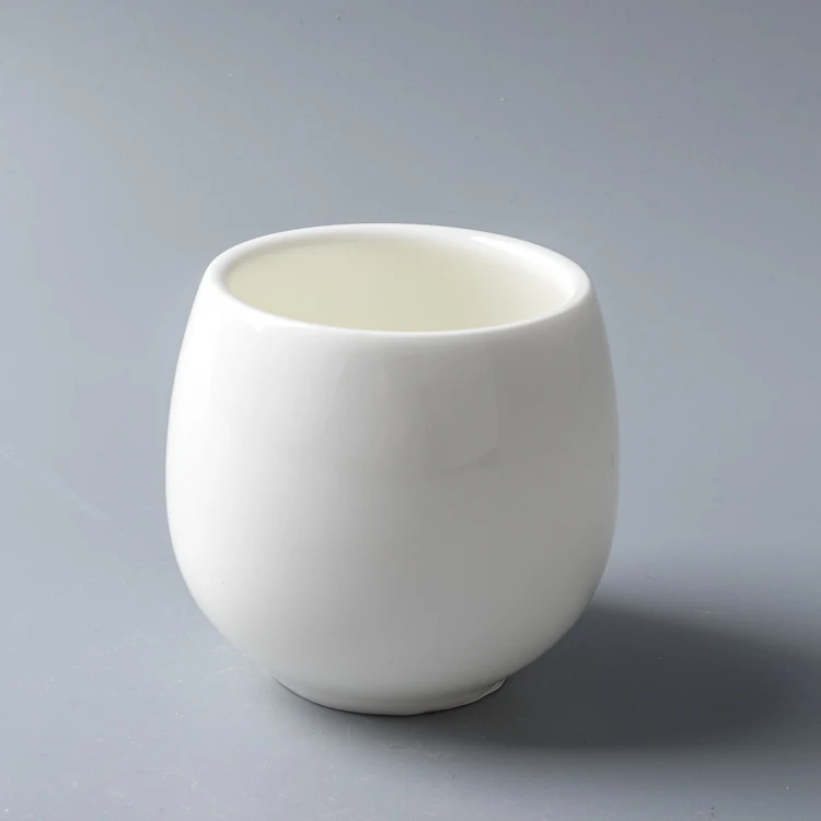 190ml Restaurant cups Ceramic Tea And Coffee Set Coffee Cups From China White Tea Ceramic Dessert Cup  without handle
