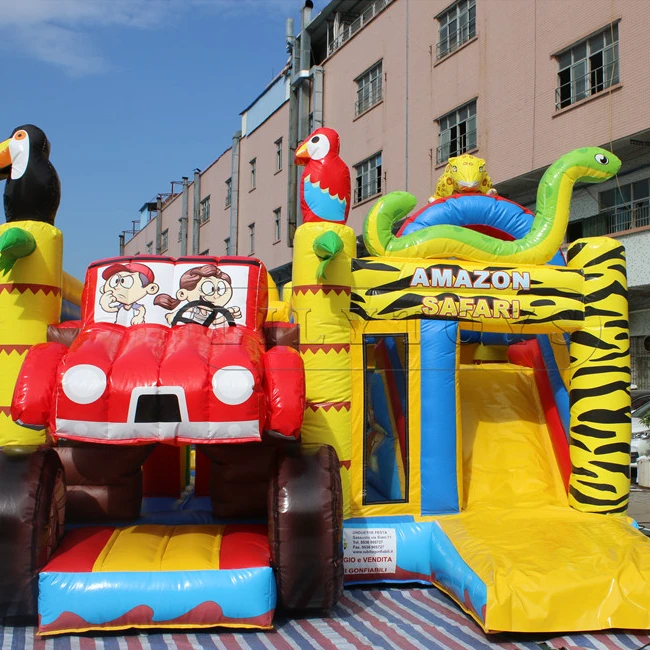 Lily Toys Commercial cartoon inflatable slide castle inflatable combo for kids
