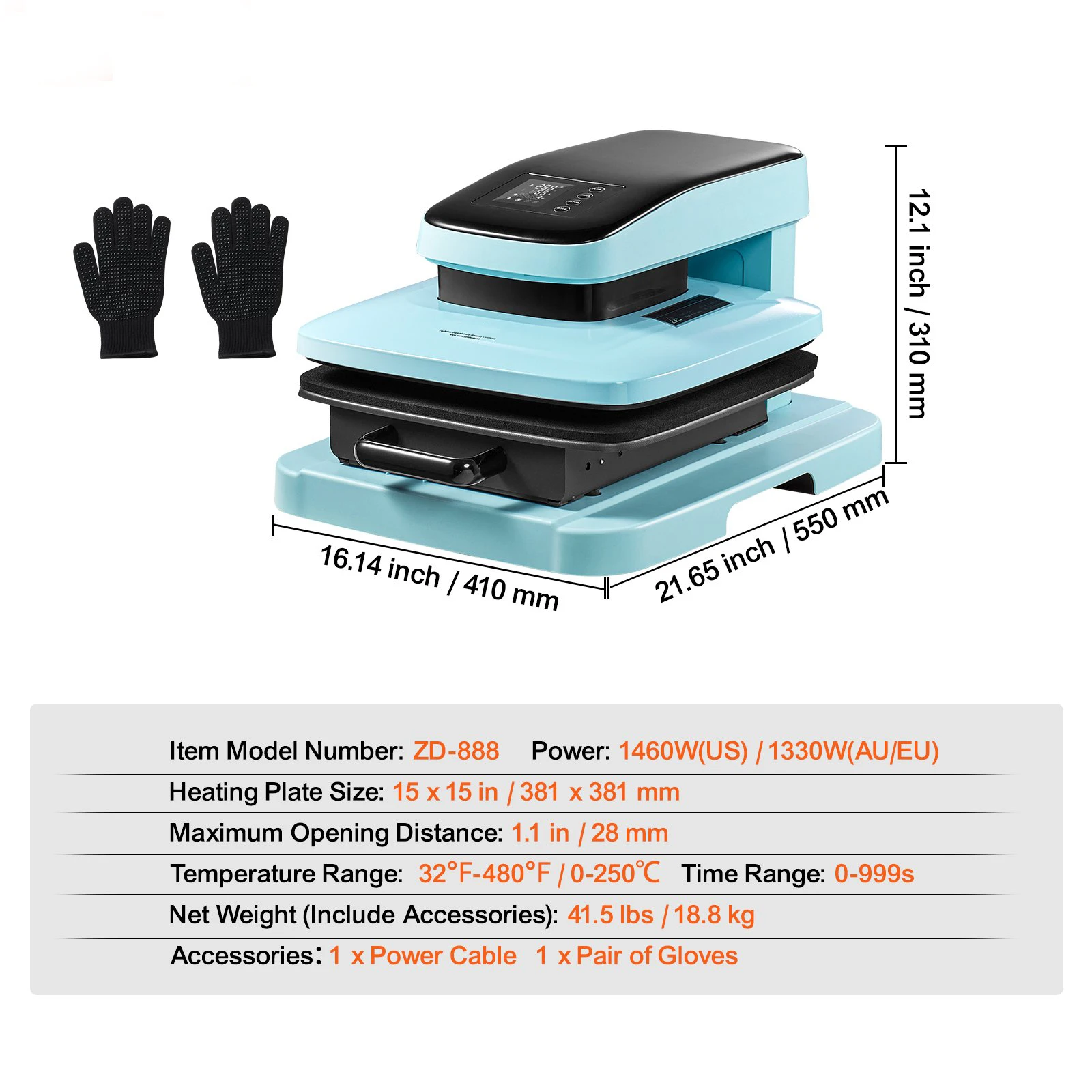 vevor Heat Press Machine 15 x 15 in Smart T Shirt Press Machine with Auto Release Heats Up Fast Heat Press for T Shirts