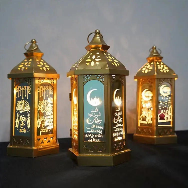 New Ramadan Decorations Table Decor Lantern LED Hanging Light Eid Mubarak Decoration Ramadan Gift Lanterns