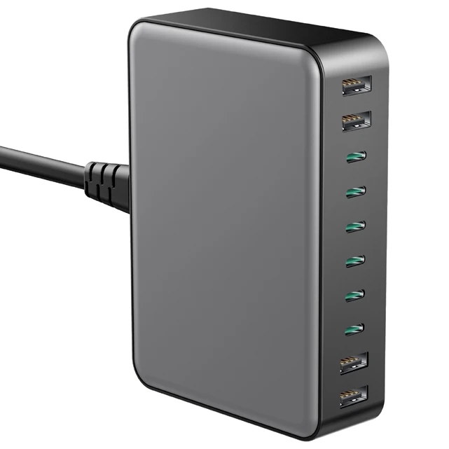 2024 Новый 320 Вт 300 Вт зарядная станция многопортовый 10 портов GaN USB C зарядное устройство Настольный PD QC Быстрая зарядка для телефона и Latop