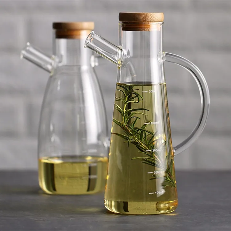 New Style Kitchen Oil Pot leakprooof Vinger Glass Bottle Borosilicate Oil Glass Pot