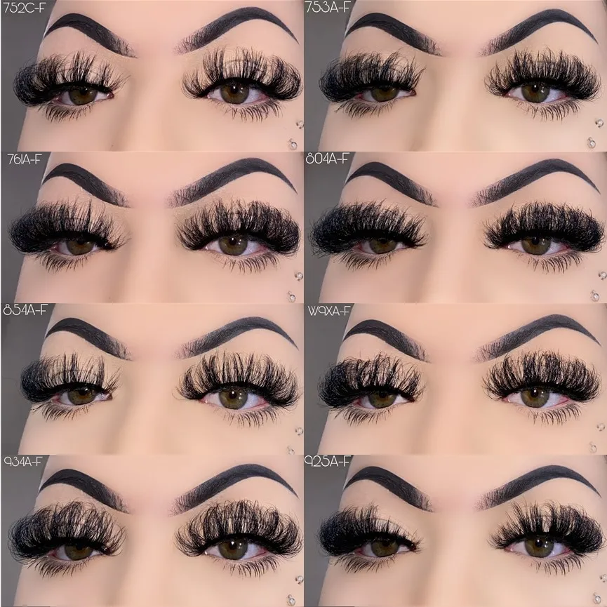 WHOLESALE 8D fluffy 25mm real mink lashes 8d wispy mink eyelashes