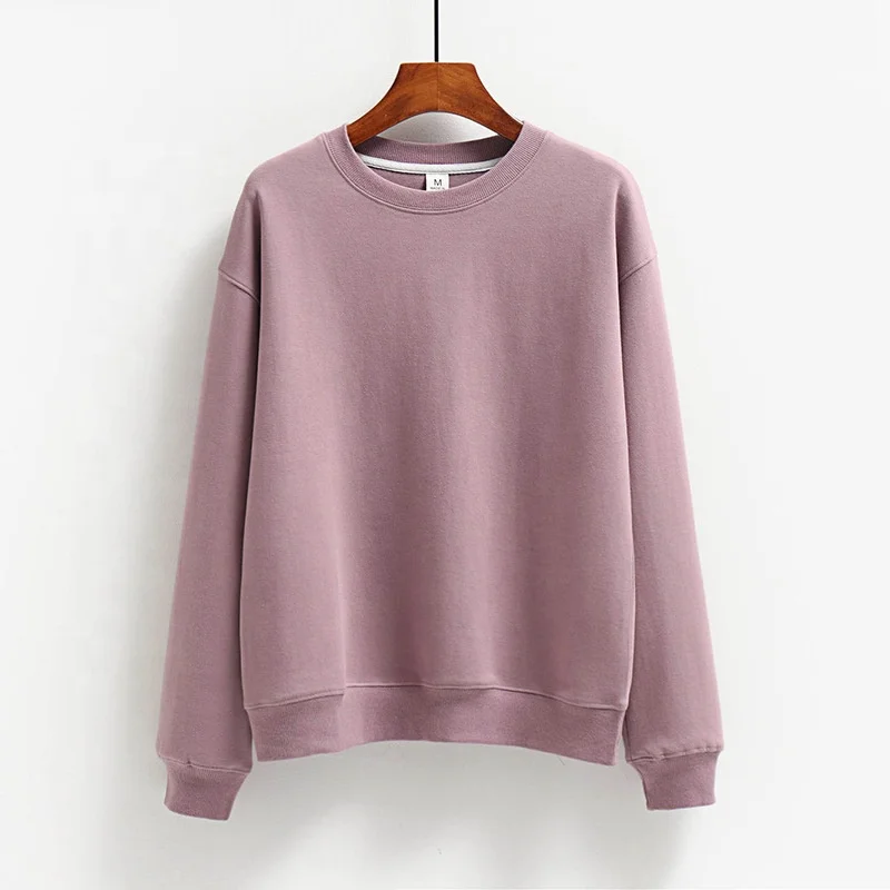 New Style Autumn Sweatshirts running Fleece French Terry Vintage Acid Wash Women jogger Crewneck Sweatshirt