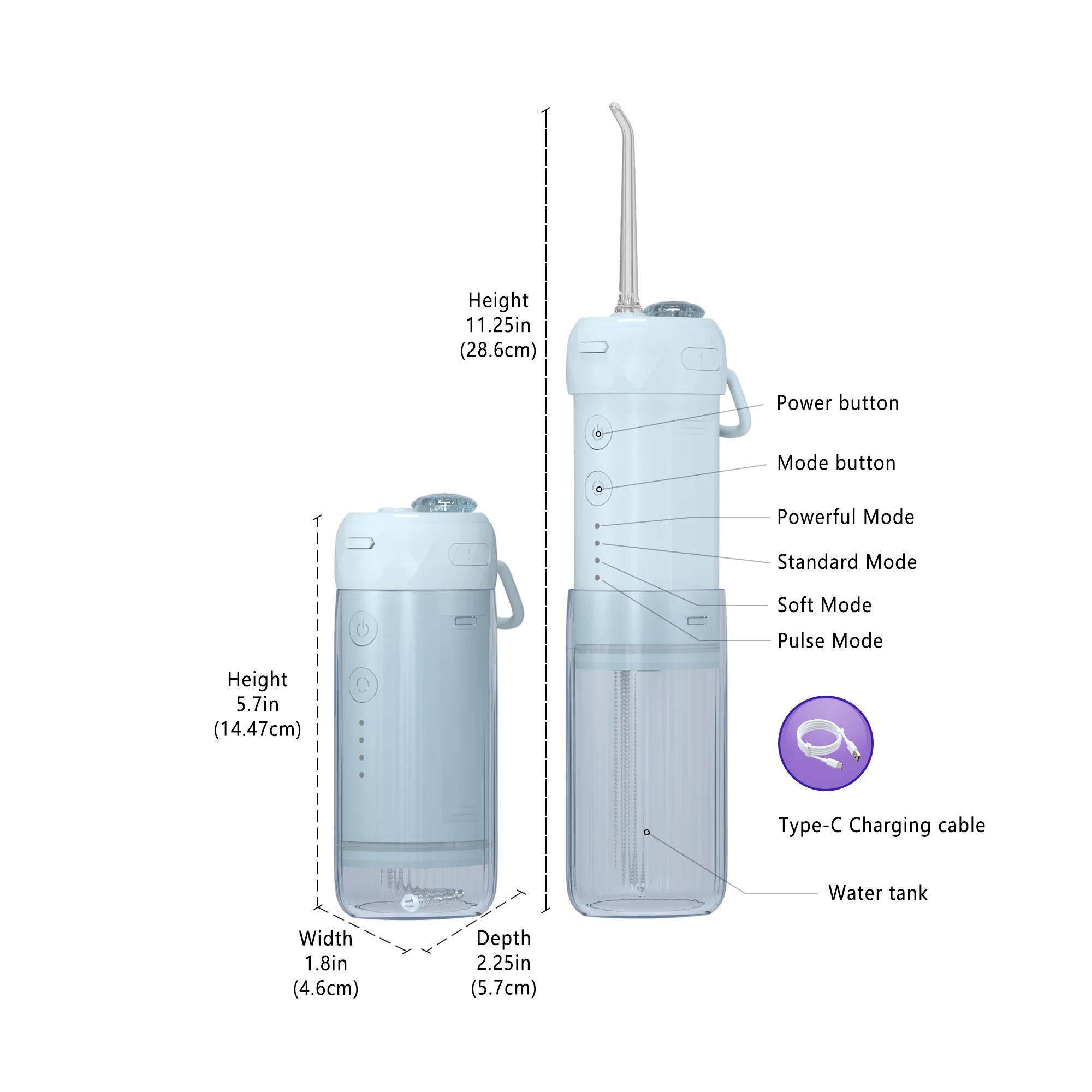 Home Cordless Electric Dental Portable Cordless Dental Mouth Cleaner 2024 Professional Custom Logo OEM Travel IPX7 TYPE-C Ltd.)