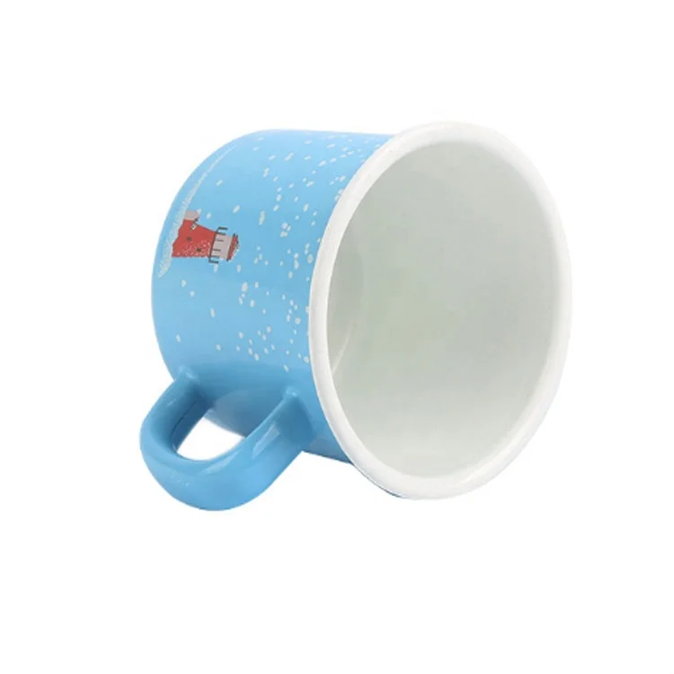 Factory Price Roll Rim Printing Custom 12oz Enamel Mug