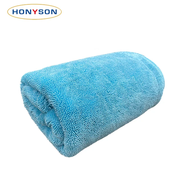 black color 60x90 1400gsm 1200gsm 50 cm big twisted loop car wash drying cleaning microfiber towels 5ft for monster car