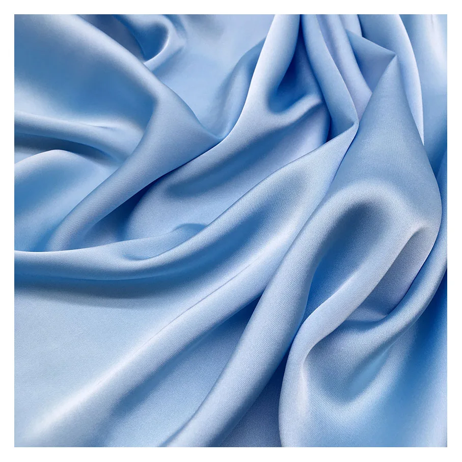 colors available soft smooth 100% polyester shiny twill silk satin fabric for women dress