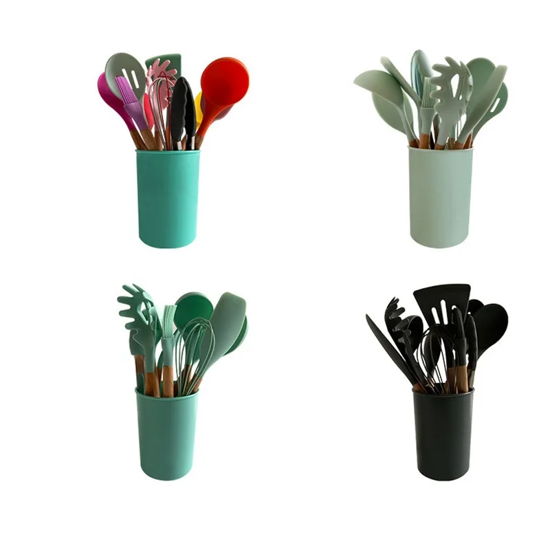 2021 high quality wholesale hot sale kitchenware 12pcs cooking silicone spatula kitchen utensil set