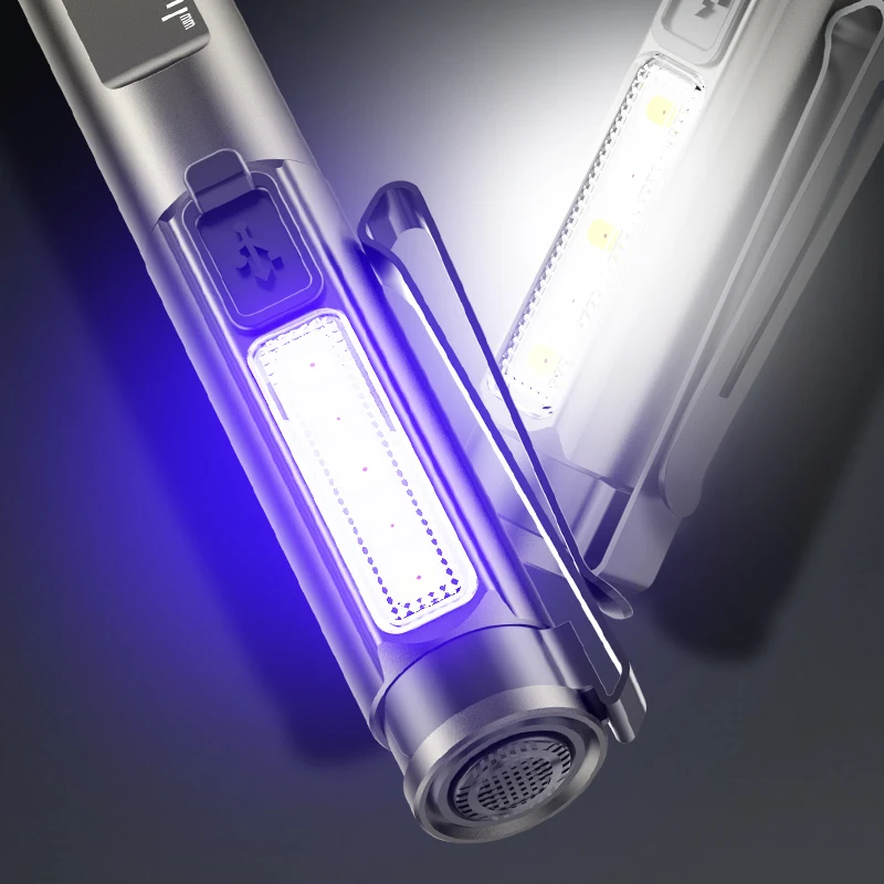 High Quality Three Light Source Mini Pen Light Built-in Battery Type-c Multifunctional Medical Pen Flashlight with Scale