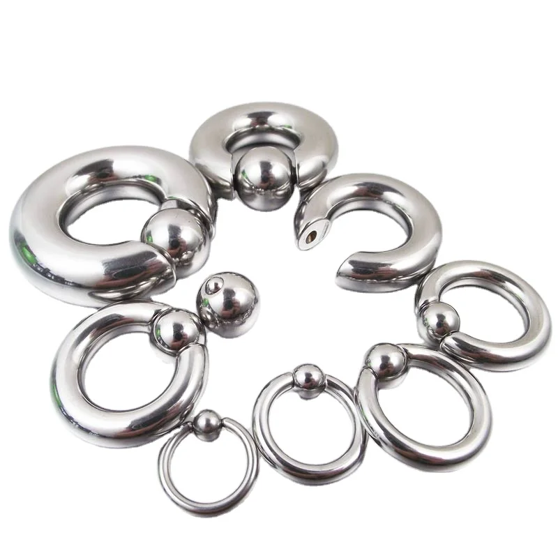 Stainless Steel Large Spring Action Captive Hoop Rings CBR Ear Piercing Nose Closure PA Ring  Body Jewelry