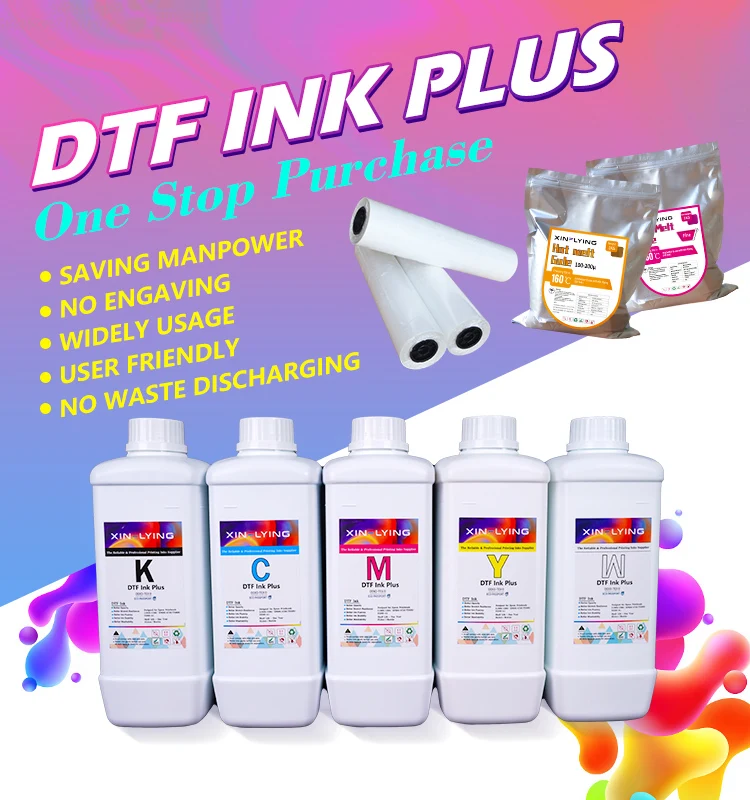 XinFlying DTF Ink for white ink printer dtf printer and hot melt powder PET film