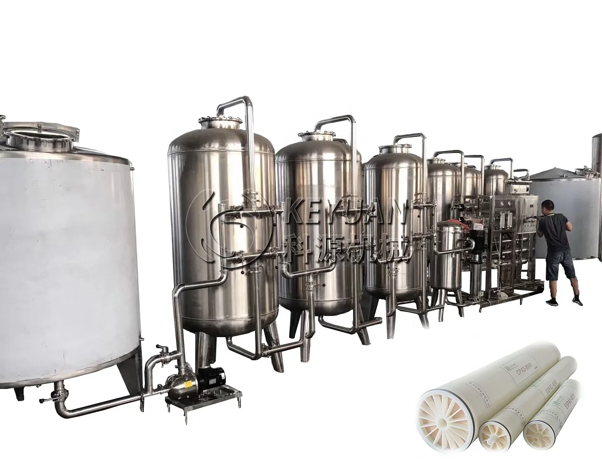 
High configuration automatic stainless steel 304/316 pure mineral water treatment machine reverse osmosis membrane 