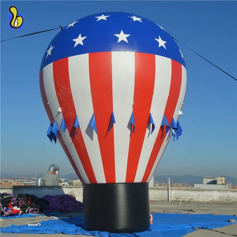 25ft Giant Hot Air Shaped American Inflatable Rooftop Balloon for Advertising