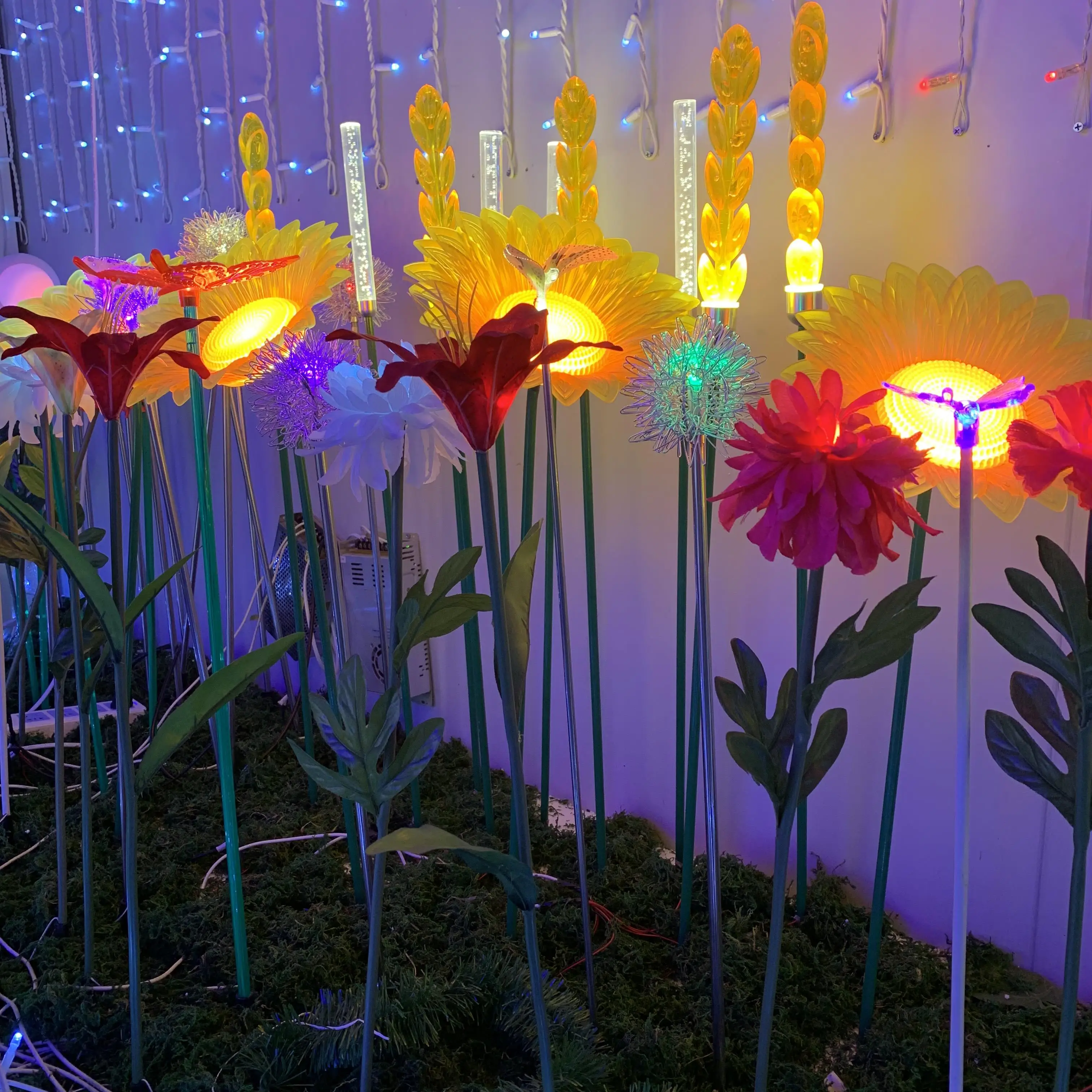 Outdoor Simulation Flower Courtyard Decoration Park Landscape Led Rose flower Light