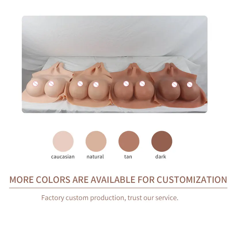 ONEFENG TC1 Drag Queen Boobs Short Round Neck Highly Realistic Silicone or Cotton Filling One-piece  for Crossdresser B-I Cup