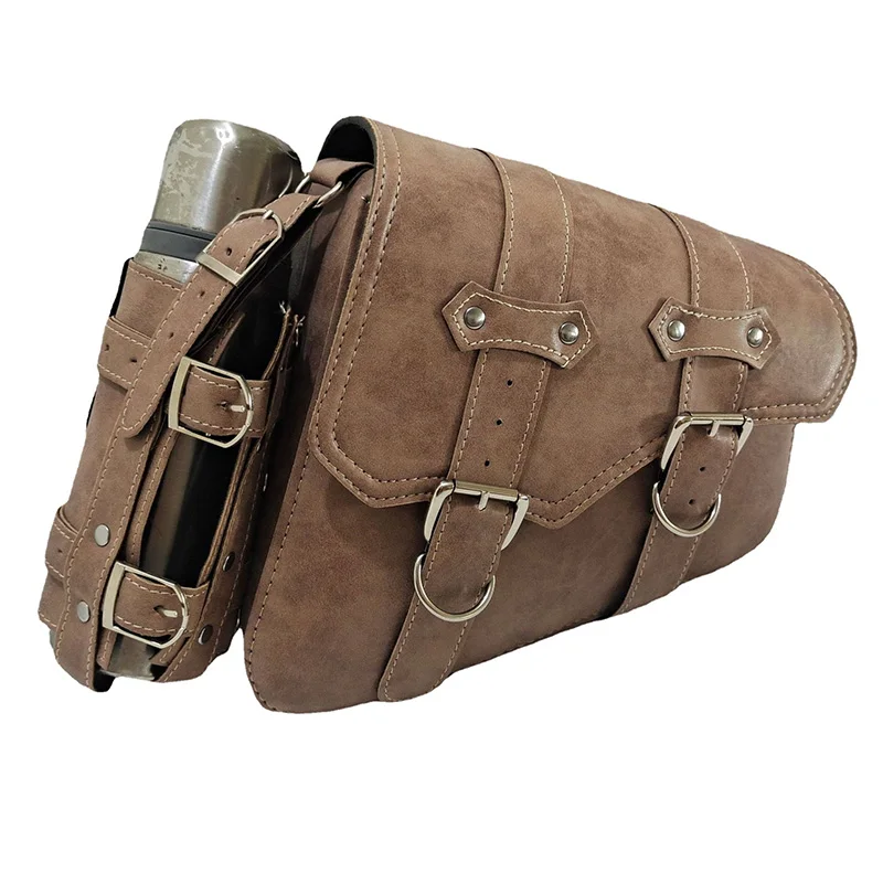 Vintage Saddlebags For Motorcycle Universal PU Waterproof Saddle bags for Scooter Honda Suzuki Yamaha Street Sportster