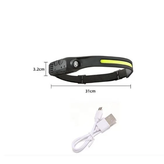 Sensor Headlamp COB LED Head Lamp Flashlight USB Rechargeable Head Torch 5 Lighting Modes Head Light with Built-in Battery