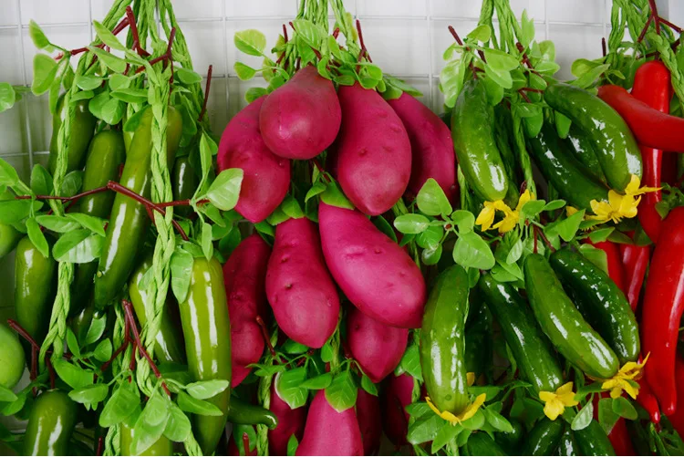 Q076 Artificial Fruit Potato Garlic Peanut Vegetable Wholesale Restaurant Courtyard Model Decorative Props Hanging Skewers