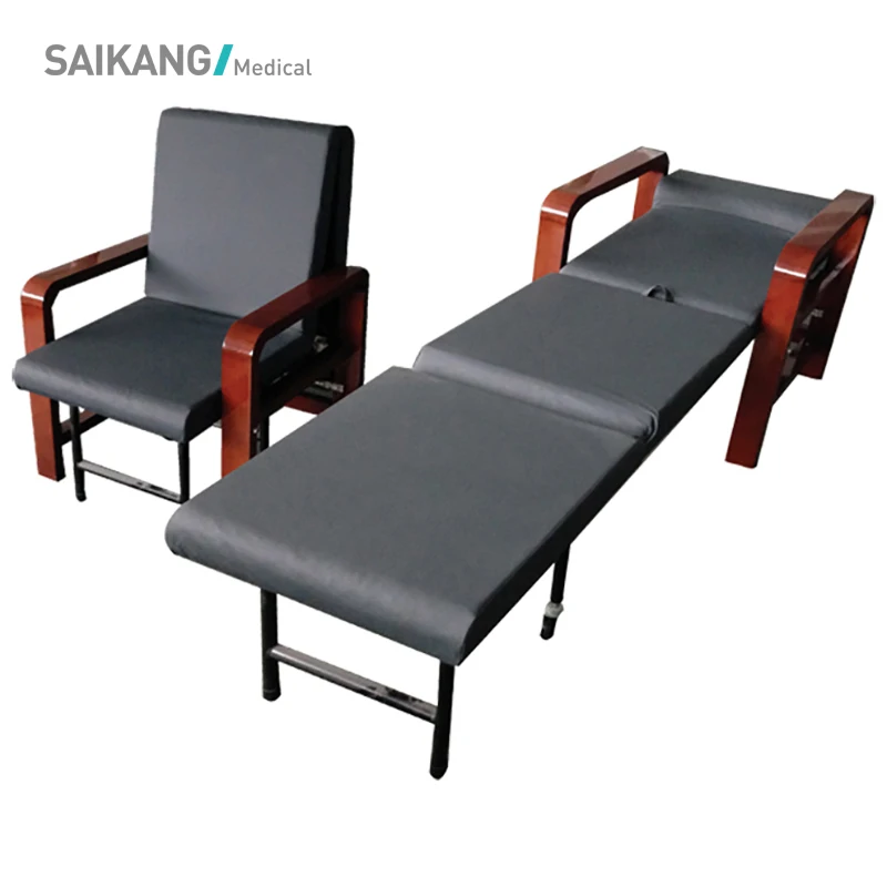 SKE001-3 Cheap Hospital Medical Folding Attendant Accompany Chair
