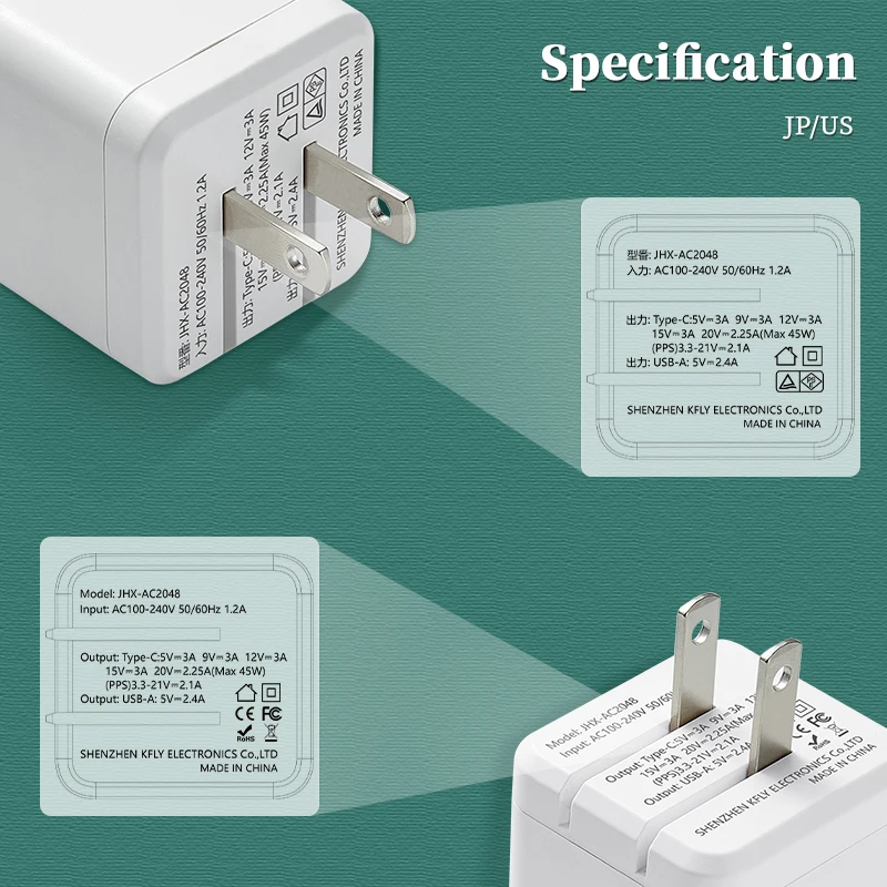 Устройство для быстрой зарядки USB зарядное устройство типа C 45 Вт Pd зар