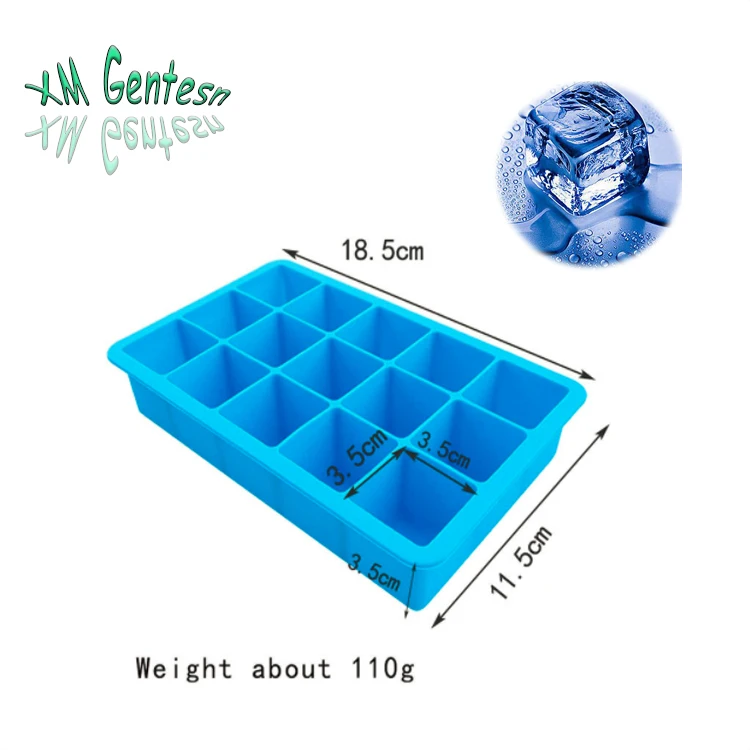 Factory Stock Silicone Ice Cube Trays Non stick Square BPA Free Ice Moulds with lids