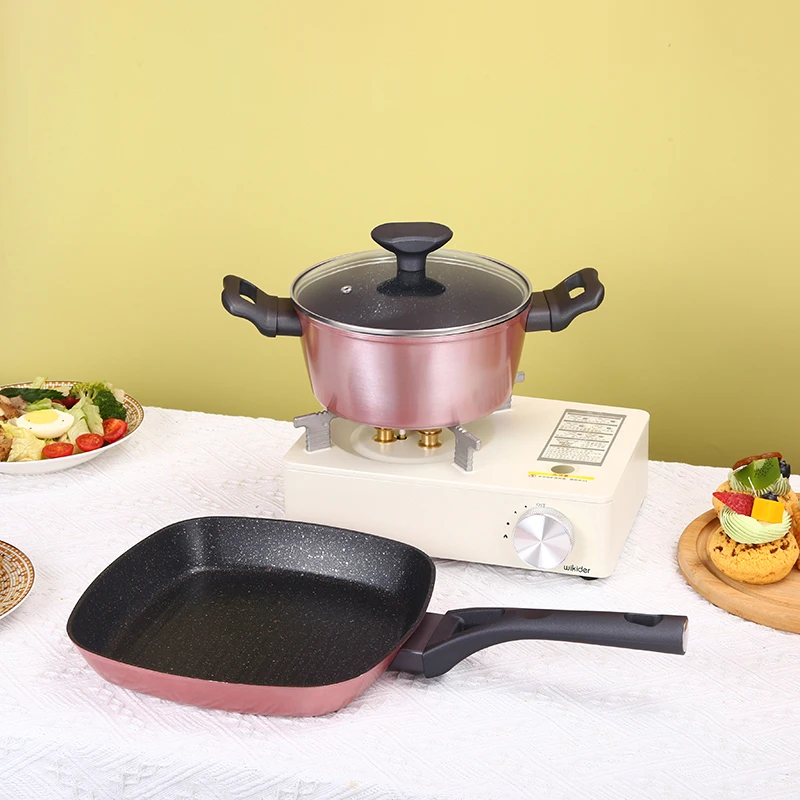 Cookware Small cooking aluminum non stick square frying pan Roast plate Fried steak and egg pan