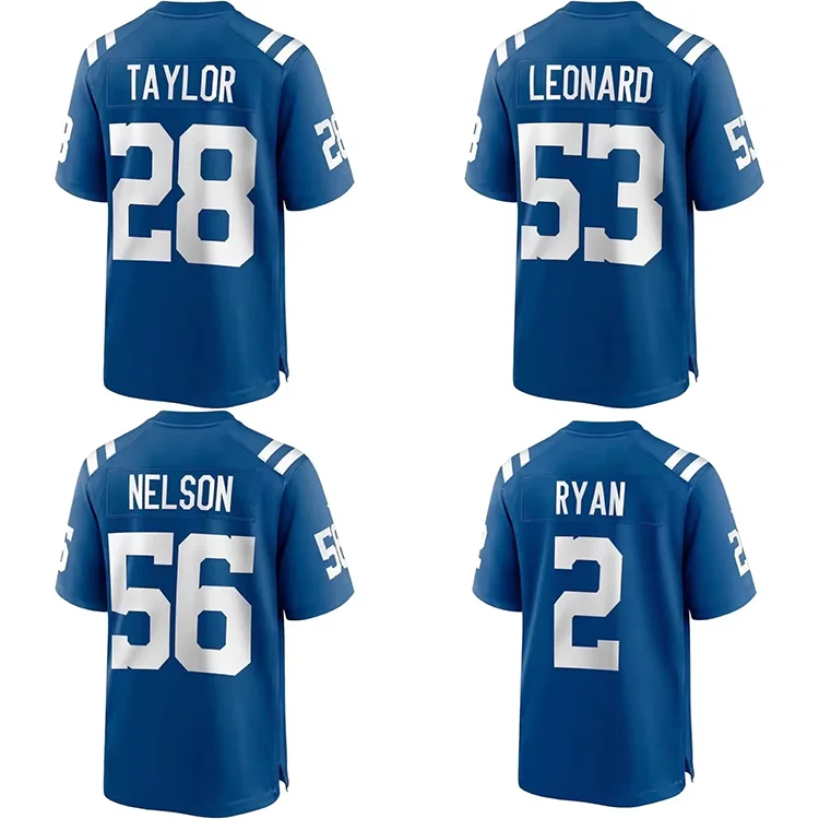 High Quality Sport 2 RYAN 5 Richardson 11 PITTMAN JR 28 Taylor American Football Jersey