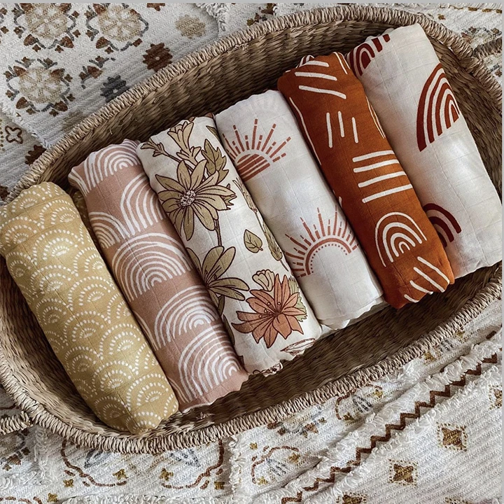 Tianyi детское бамбуковое муслиновое одеяло 2-слойное Пеленальное Одеяло оптовая продажа 100% Органическая хлопчатобумажная ткань