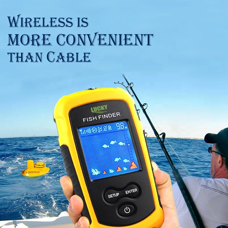 Lucky Colorful Wireless Sonar Fish Finder  Portable Fish Finder FFW1108-1