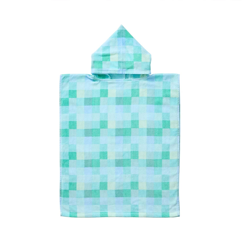Organic cotton kids beach towel sustainable poncho towel for kids eco friendly Kids Hooded Towel custom poncho blanket