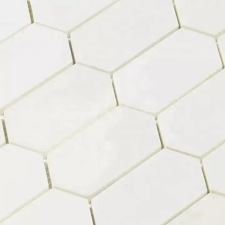Top Sell Factory Price Danby White Long Hexagon Mosaic New Design Tile