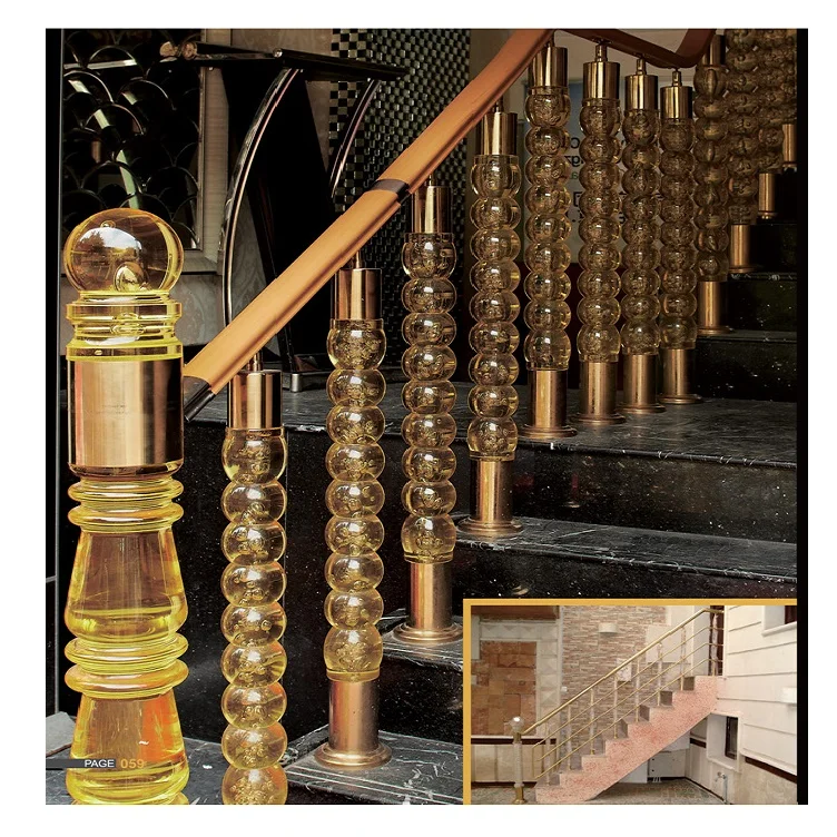 TAKA China factory clear acrylic baluster handrail acrylic crystal stair balcony railing balustrade post