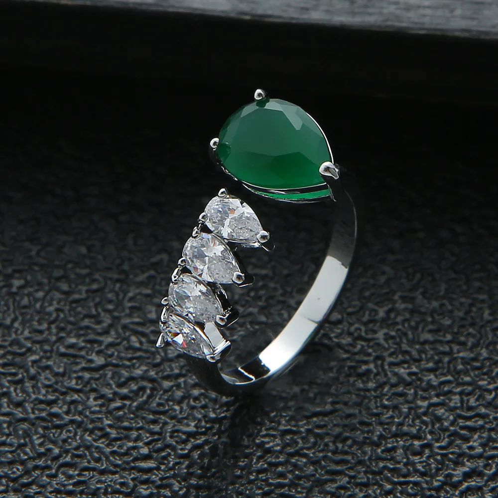 HIBRIDE New Korean Zircon Multicolor Engagement Wedding Rings for Women Bridal Party Accessories Finger Ring bijoux femme R-287