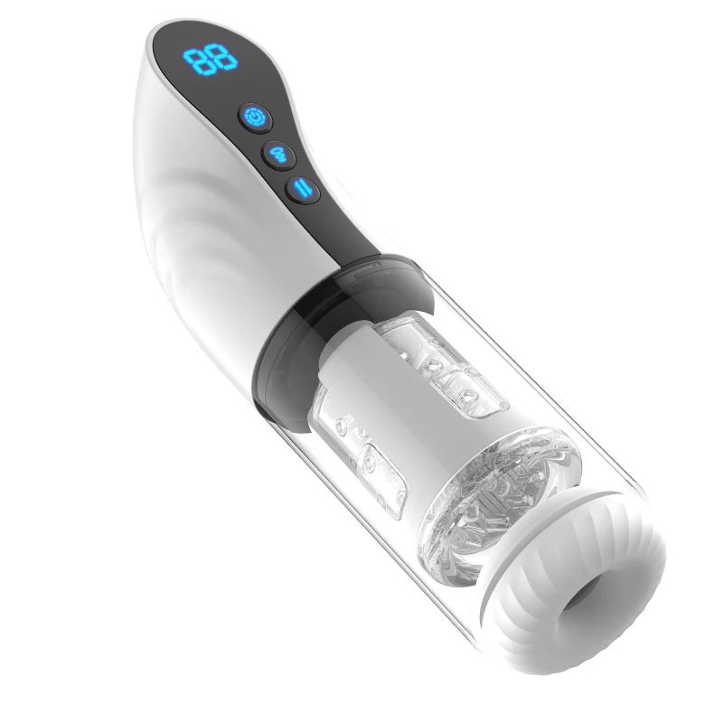 Vibrating Pocket Pussy Vagina Sucking Vibrator Masturbation Cup Telescopic Male Masturbator Sex Toy for Men