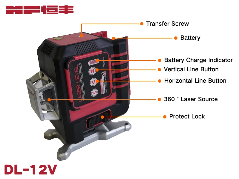  12 Lines 3D Green Laser Levels Self-Leveling 360 rotary laser level