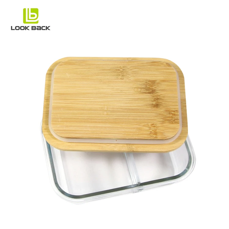 Customized personalized bread design office adult salad bowl glass lunch box with utensils