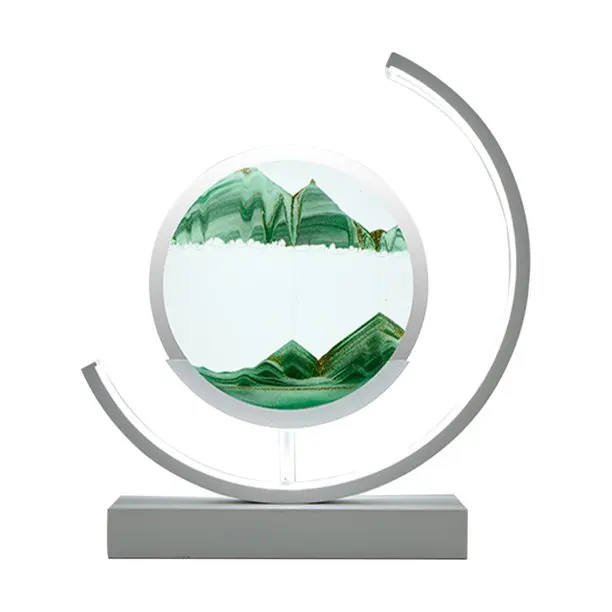 Magical Flowing Sand 3D Dynamic Sand Art Liquid Motion Moving Sand Art Picture Round Glass 3D Deep Sea Sandscape for home decor