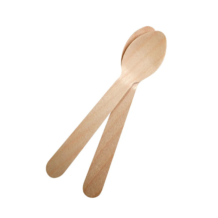 wholesale Compostable Biodegradable serving ice cream Natural wooden spoons cooking utensil sets
