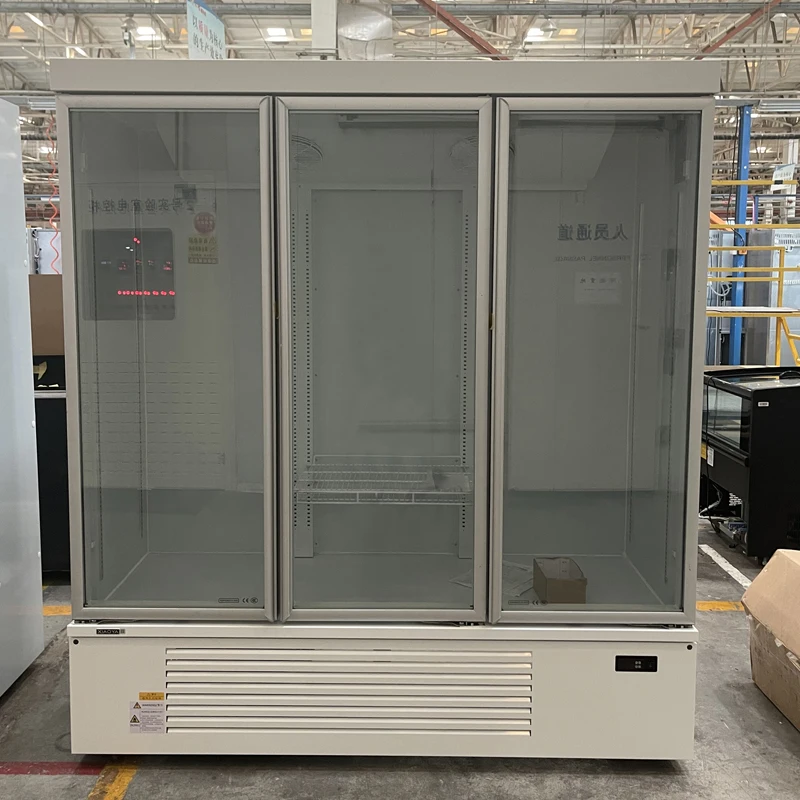 Commercial Vertical Upright Freezers Display Beverage Cooler Refrigerator Showcase With Glass Door Freezer