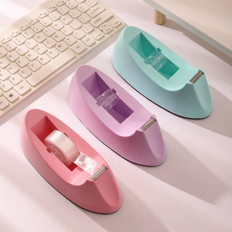 Wide Frame Transparent High Temperature Tape Cutter Base of Adhesive Paper Machine Stationery Glue Desktop Small Tape Holder