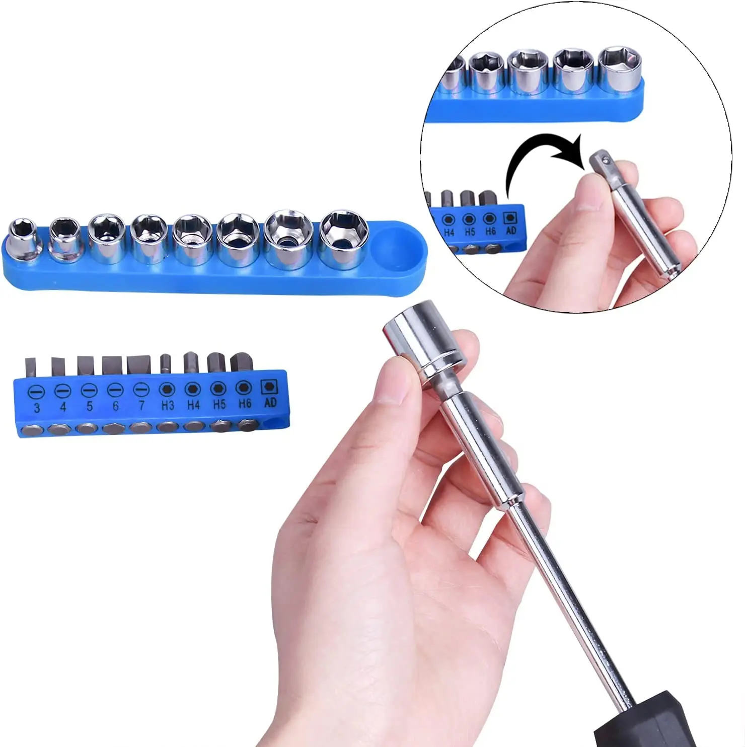 148Piece Tool Set General Household Hand Tool Kit with Plastic Toolbox Storage Case Blue