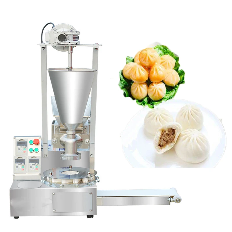 india machine making momo steamed stuffed bun maker automatic chinese baozi meat pie encrusting machine