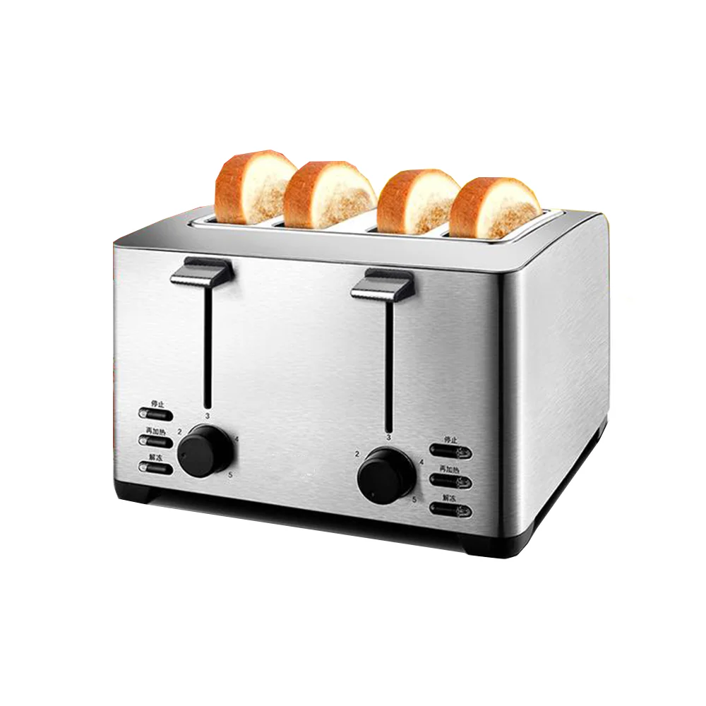 Stainless steel consumer and commercial 4 slice toaster