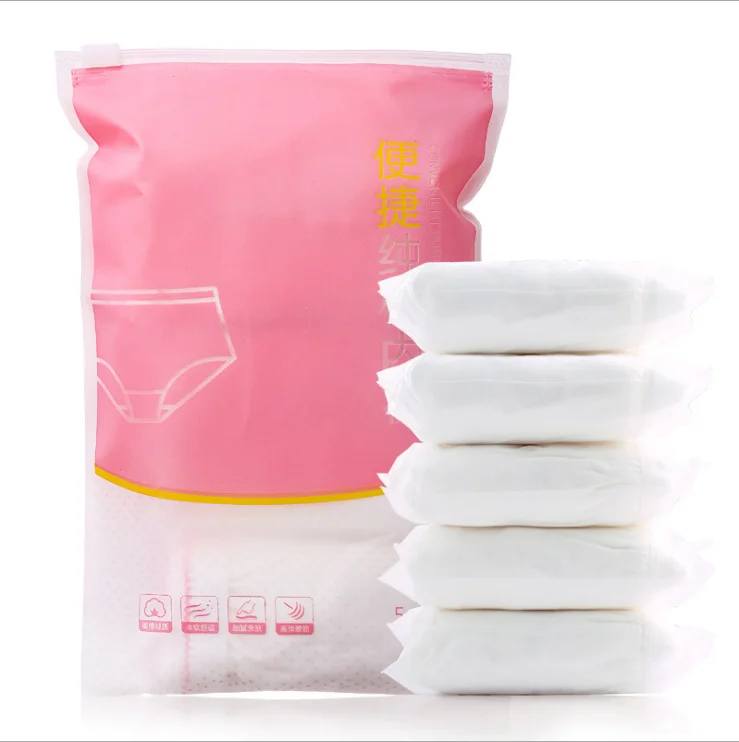 5 pcs Cotton underwear disposable panties for women with high quality