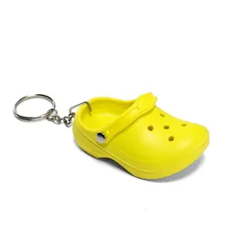 Cute 3D Mini EVA Plastic Foam Beach Hole Sandal Slipper Keychain Decoration Beach Croc Shoe keychain