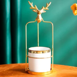 Nordic simple metal elk type ceramic fruit fork spoon placing jar household dessert cake fork jar