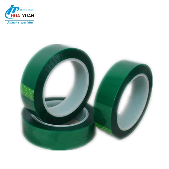 Powder Coating Heat Self adhesive Tape Polyester  Green Masking PET for Painting Anodizing Application